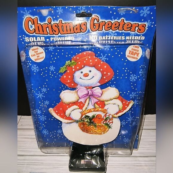 Vintage Christmas Holiday Snowman Solar Powered Christmas Greeters 2003 Decor - Picture 1 of 8